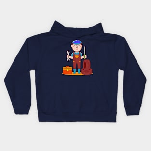 Cute Mechanic Cartoon Kids Hoodie